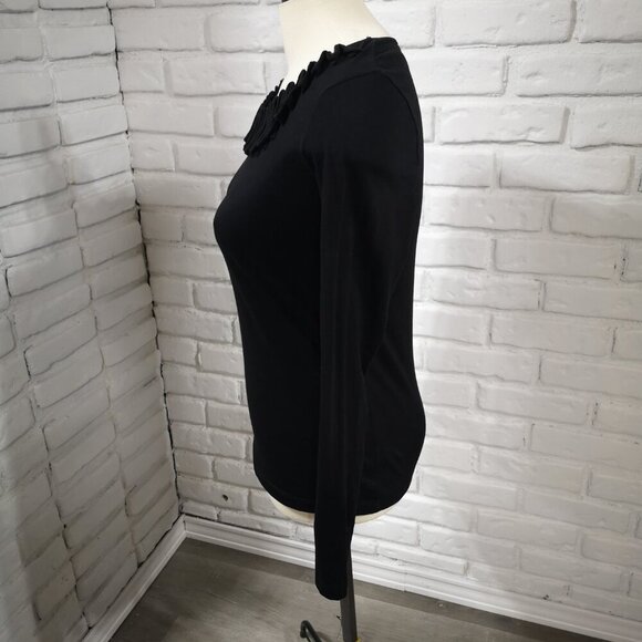 Talbots Ladies Size Small Black Long Sleeve Straight Fit T-shirt - Picture 4 of 9